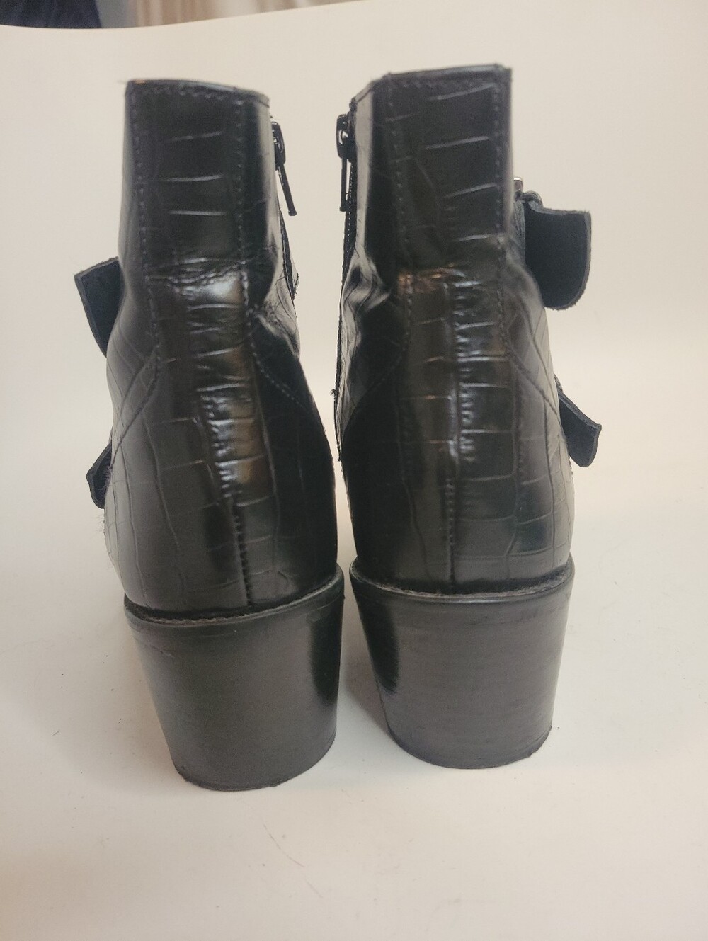 Kurt Geiger London Denny Crocodile-Embossed Leather Ankle Boots - Picture 8 of 16